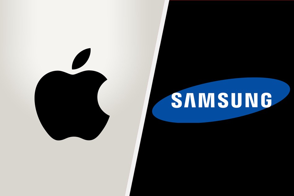 Logos of Apple and Samsung