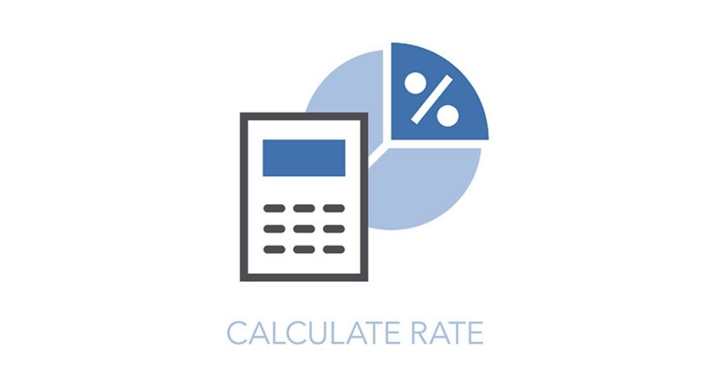 Calculate rate symbol with a calculator and pie chart